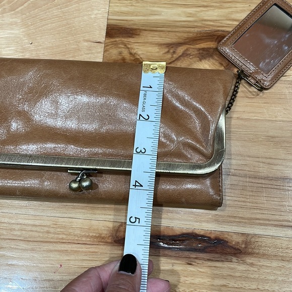 Hobo international trifold wallet brown leather kisslock Rachel continental - Picture 5 of 12